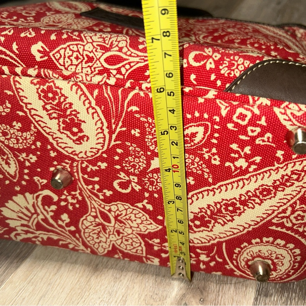 American Living Ralph Lauren Tote Bag Women Red Paisley Canvas Shoulder Satchel - Picture 10 of 10